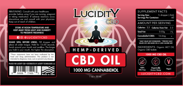 Lucidity_CBD Oil_1000 label