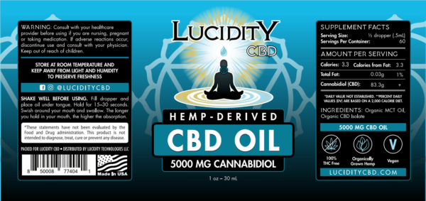 Lucidity_CBD Oil_5000 label