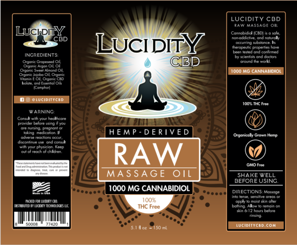 Lucidity_Raw Massage Oil_1000 label